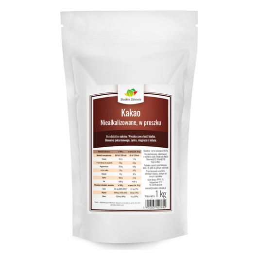 kakao niealkalizowane naturalne 1kg przodem